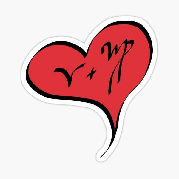 Aries + Virgo in Love Zodiac Heart Sticker