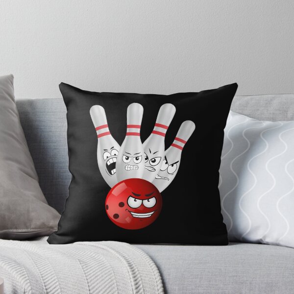 Item preview, Funny  Bowling ball evil face and Angry Bowling pins target  designed and sold by Magic Touch  ⭐⭐⭐⭐⭐.