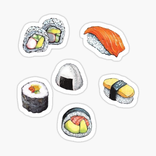 Vista previa del artículo con la obra «paquete de sushi sitckers», diseñado y vendido por emmaabd.