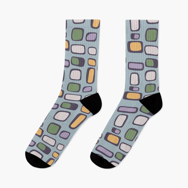 Item preview, Colorful Retro Mid Century Aesthetic Squares Geometric Pattern Sky Blue designed and sold by scorpiolane.