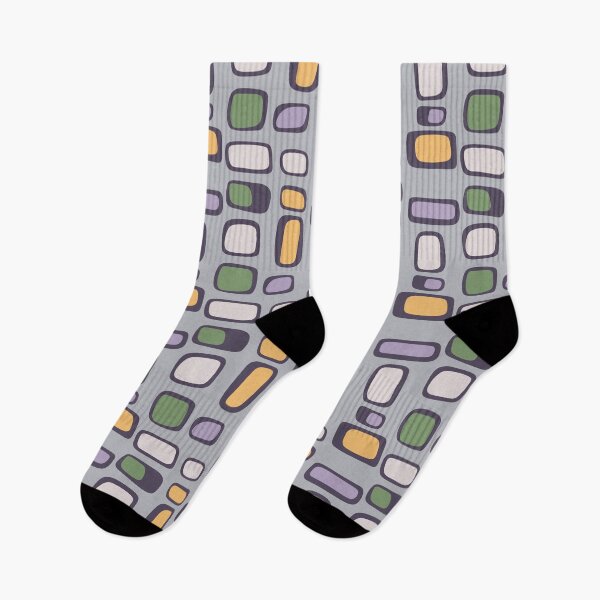 Item preview, Colorful Retro Mid Century Aesthetic Squares Geometric Pattern Stone Blue designed and sold by scorpiolane.