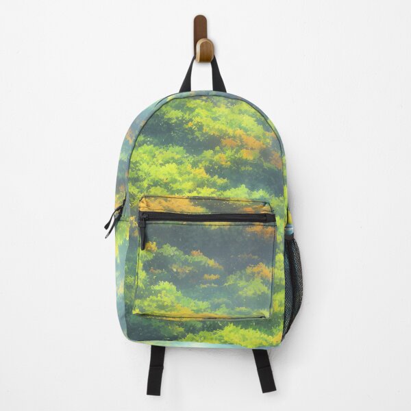 Item preview, A landscape of a Exquisite valley in the style of anime background with a tetradic color palette designed and sold by Art-of-AI.