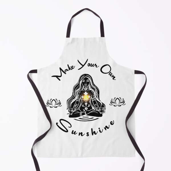 Item preview, Make your own Sunshine Inspirational Meditating Woman with sun radiating solar plexus chakra and lotus flower, black only with sun radiating solar plexus chakra designed and sold by SassyFavorites.