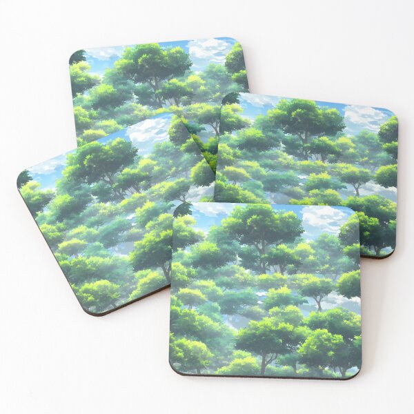 Item preview, A landscape of a refreshing park in the style of anime background with a sophisticated color palette designed and sold by Art-of-AI.