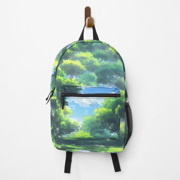 Item preview, A landscape of a refreshing park in the style of anime background with a sophisticated color palette designed and sold by Art-of-AI.