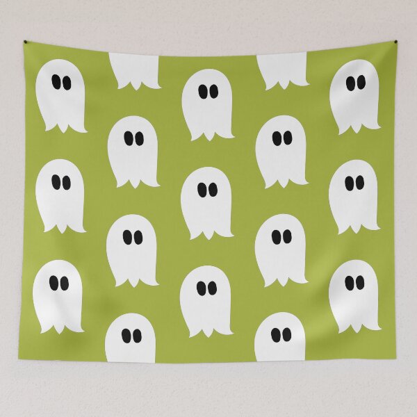 Item preview, Cute ghost cartoon in a green frame designed and sold by AngelDawnDesign.