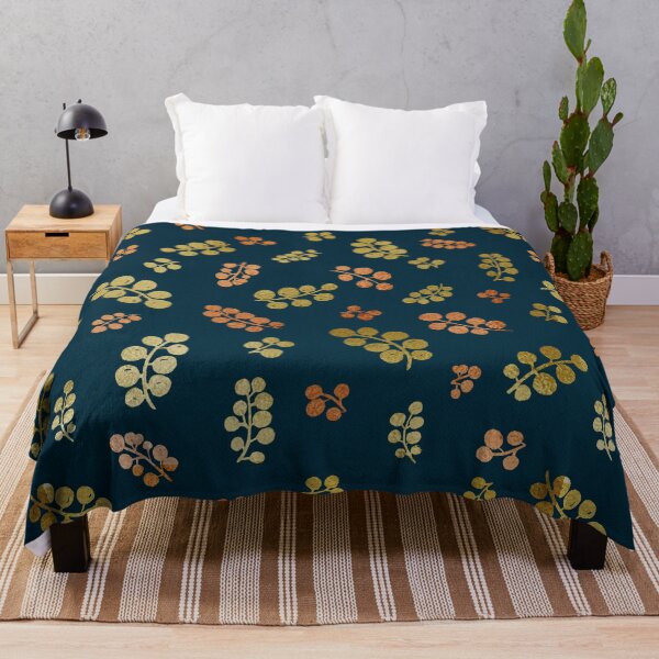 Item preview, Gold&Copper Berries with Mottled Effect on Navy designed and sold by AnkasArtz.