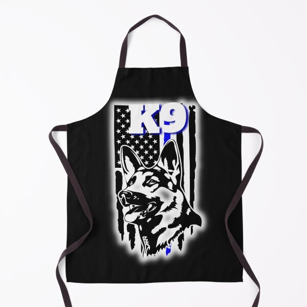 Item preview, K9 German Shepherd and American Flag with a thin blue line.  designed and sold by AmericaFreedom.