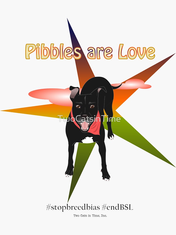 Thumbnail 3 of 3, Sticker, Pibbles Are Love designed and sold by TwoCatsinTime.