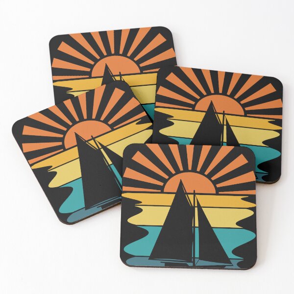 Item preview, Sailboat Ocean Retro Sunset designed and sold by PeachesMommy.