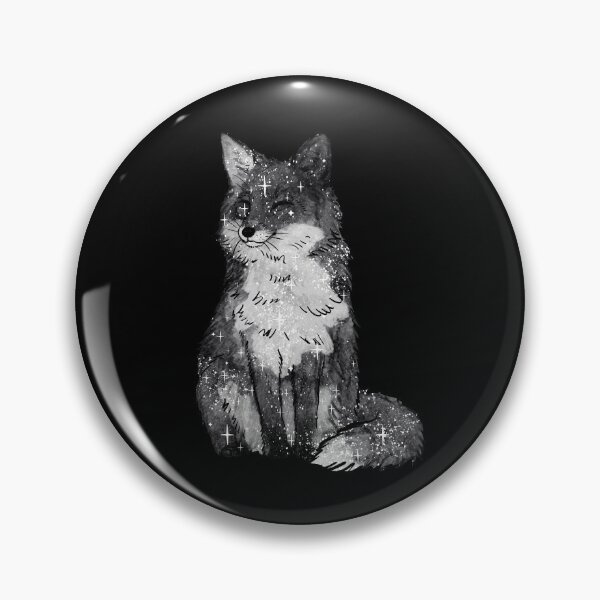 Item preview, Cute Fox Space and Stars – Black and White designed and sold by northernhugs.