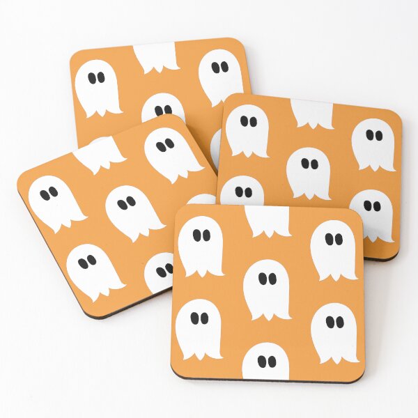 Item preview, Cute ghost cartoon in an orange frame designed and sold by AngelDawnDesign.