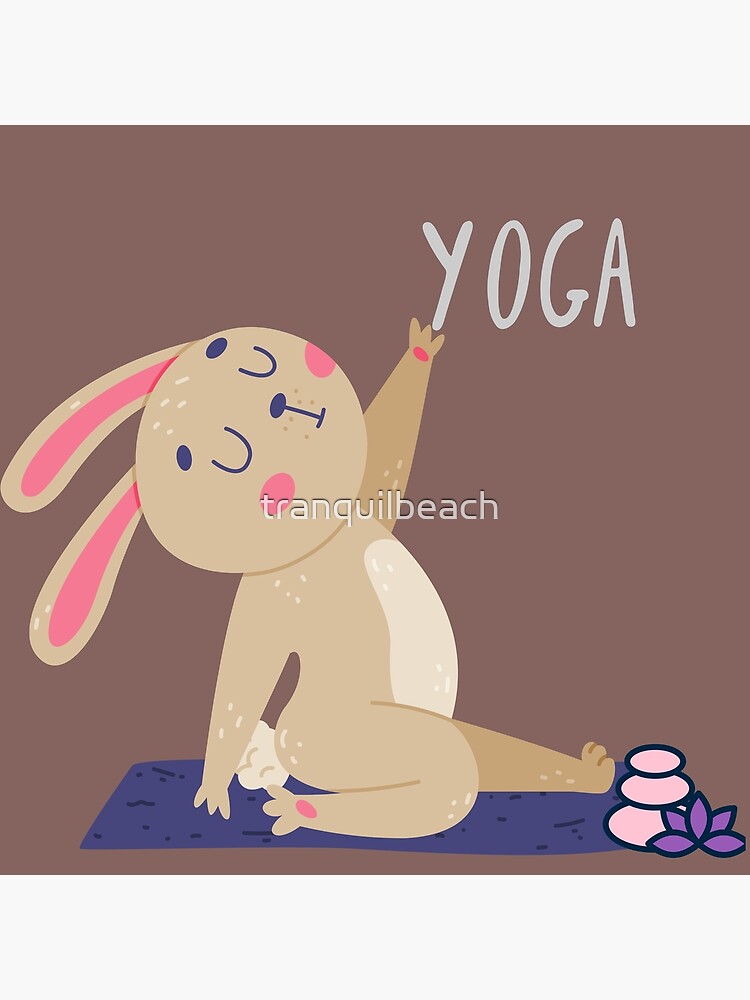 Bunny rabbit Yoga design for bunny, rabbit or animal lovers and yoga lovers  in your life.  Photographic Print for Sale by tranquilbeach