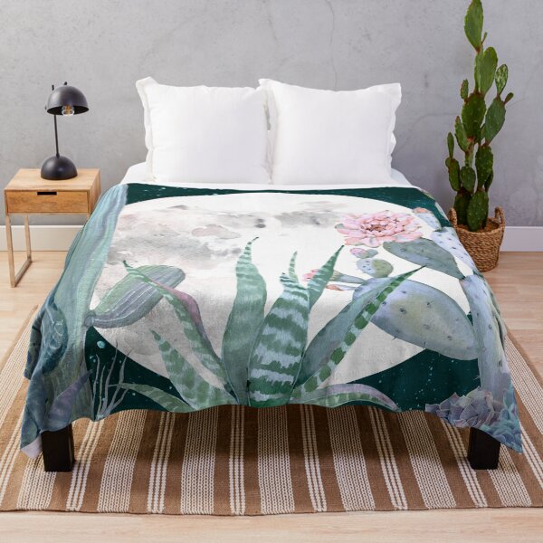 Item preview, Cactus Nights Pretty Pink and Blue Desert Stars Cacti Illustration designed and sold by DesertDecor.