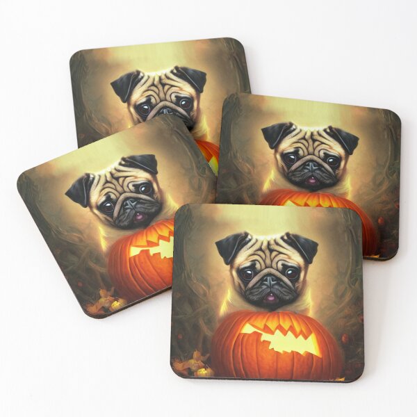 Item preview, Cute pug with a pumpkin designed and sold by MMJDSGN.