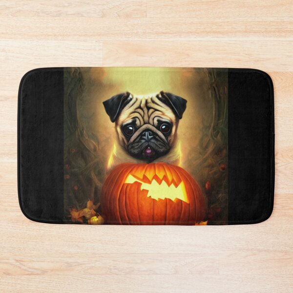 Item preview, Cute pug with a pumpkin designed and sold by MMJDSGN.