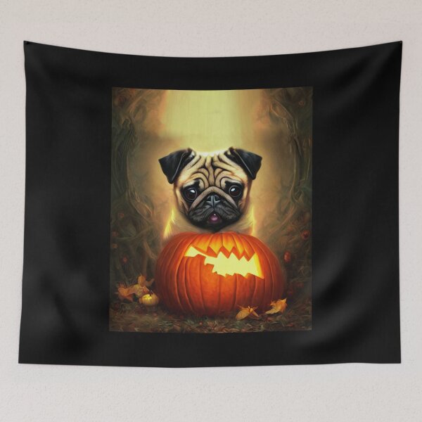 Item preview, Cute pug with a pumpkin designed and sold by MMJDSGN.