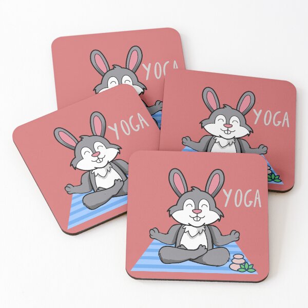 Item preview, Happy Rabbit Yoga design for bunny, rabbit or animal lovers and yoga lovers in your life.  designed and sold by tranquilbeach.
