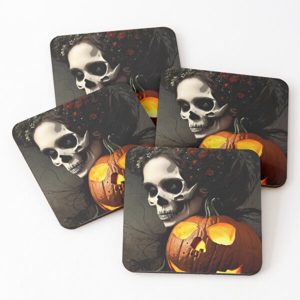 Item preview, Scary skeleton woman with pumpkin designed and sold by MMJDSGN.