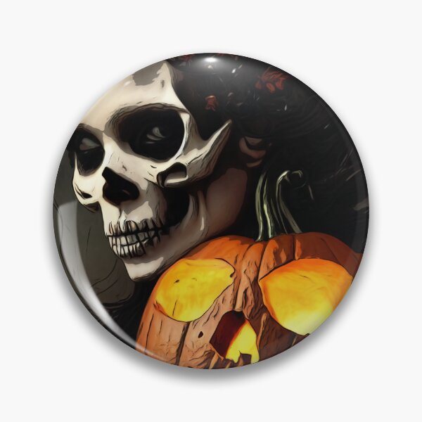 Item preview, Scary skeleton woman with pumpkin designed and sold by MMJDSGN.
