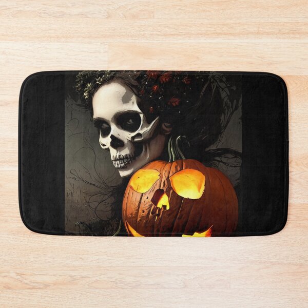 Item preview, Scary skeleton woman with pumpkin designed and sold by MMJDSGN.