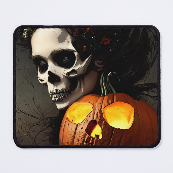 Item preview, Scary skeleton woman with pumpkin designed and sold by MMJDSGN.