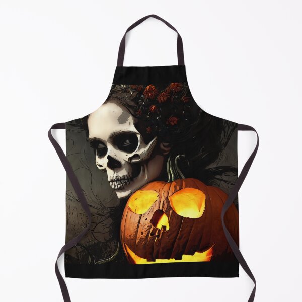 Item preview, Scary skeleton woman with pumpkin designed and sold by MMJDSGN.