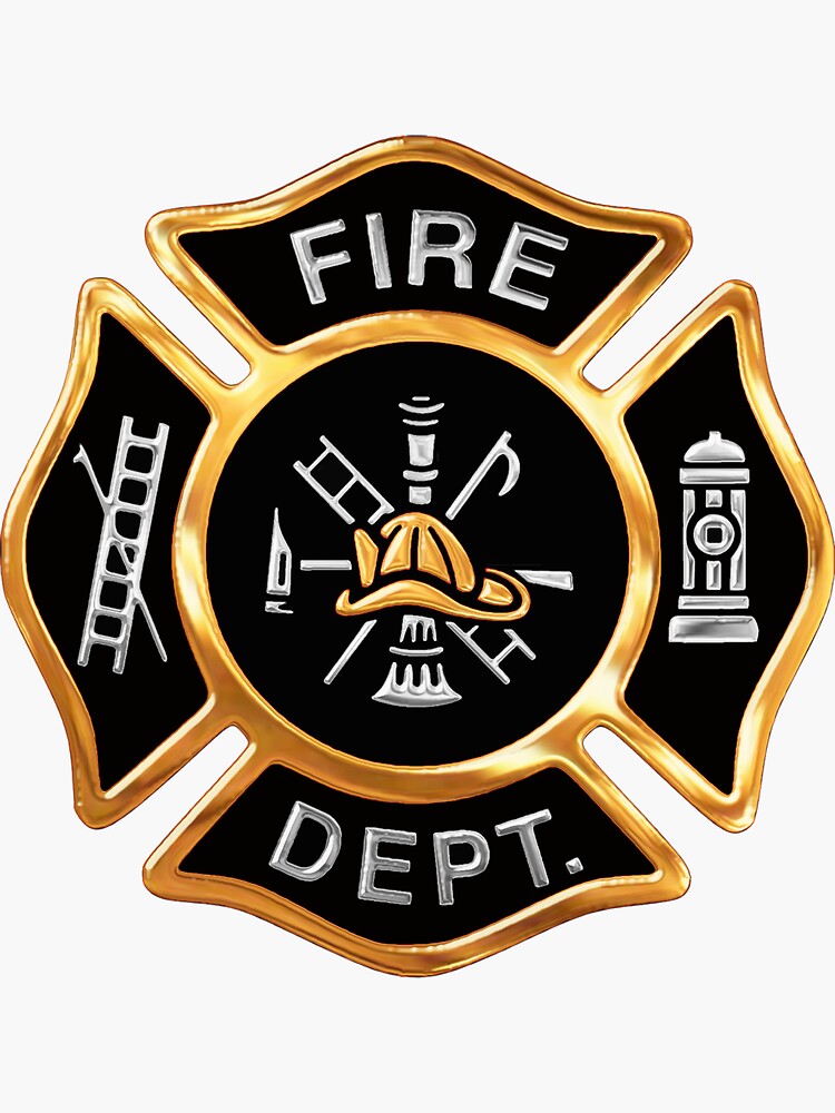 Fireman Firefighter Fire Department Gold Retractable Badge Reel ID
