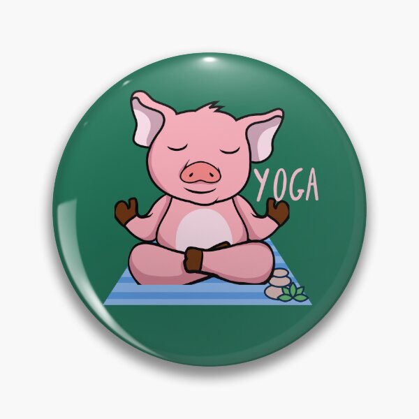 Item preview, Happy Pink Pig Yoga design for pigs, piggies, or farm animal lovers and yoga lovers in your life.  designed and sold by tranquilbeach.