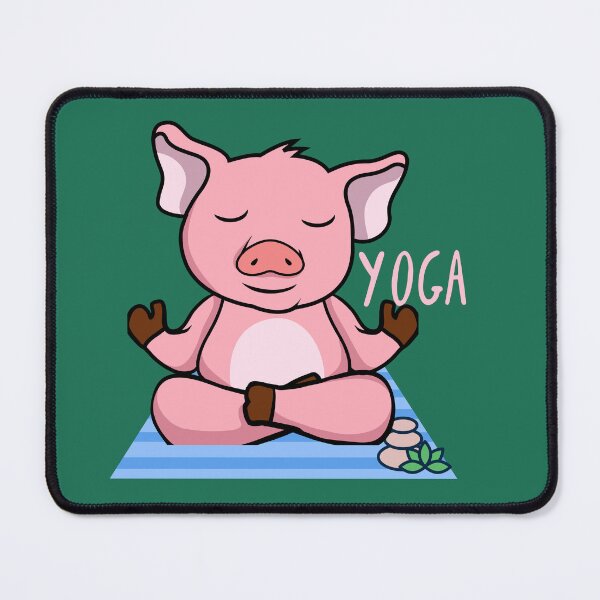 Item preview, Happy Pink Pig Yoga design for pigs, piggies, or farm animal lovers and yoga lovers in your life. designed and sold by tranquilbeach.
