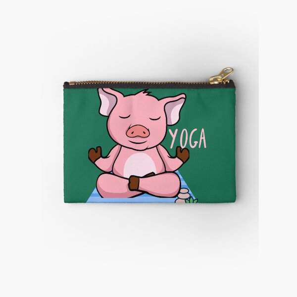 Item preview, Happy Pink Pig Yoga design for pigs, piggies, or farm animal lovers and yoga lovers in your life.  designed and sold by tranquilbeach.