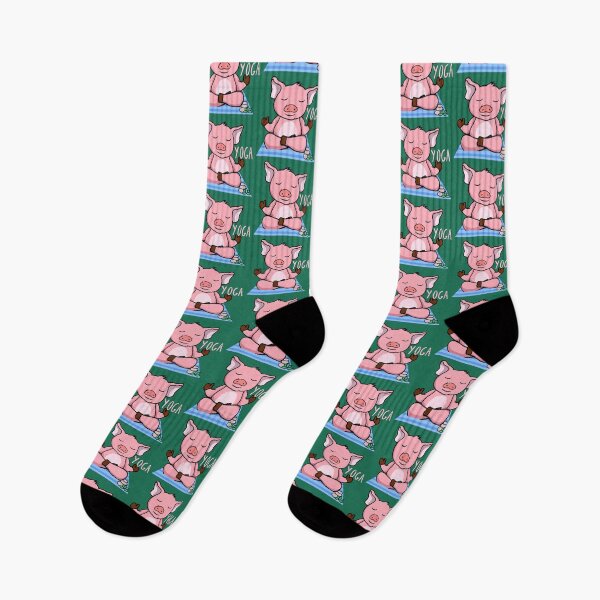 Item preview, Happy Pink Pig Yoga design for pigs, piggies, or farm animal lovers and yoga lovers in your life.  designed and sold by tranquilbeach.