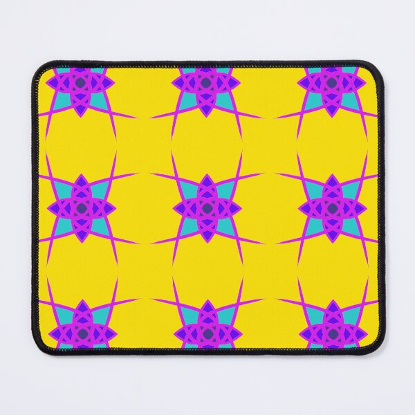 Item preview, Unique hand drawn geometric repeating pattern with yellow background - WelshDesigns designed and sold by welshdesigns.
