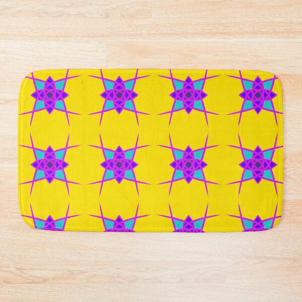 Item preview, Unique hand drawn geometric repeating pattern with yellow background - WelshDesigns designed and sold by welshdesigns.