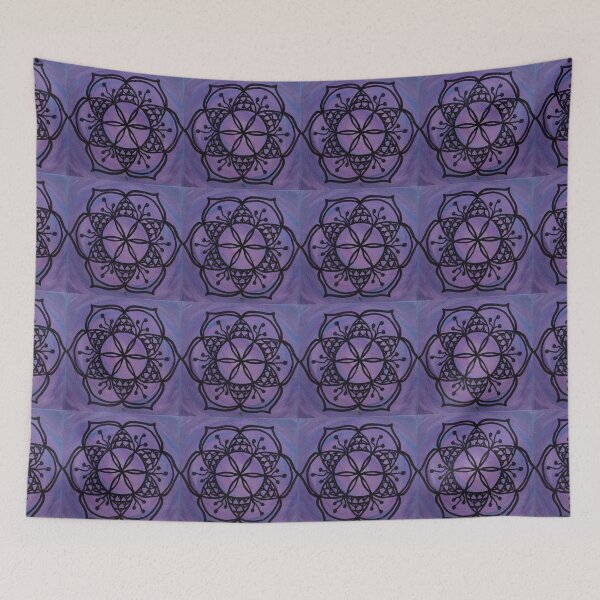 Item preview, PEACEFUL LIFE MANDALA ~ SACRED GEOMETRY FOR THE SOUL~ PURPLE, BLUE, PINK designed and sold by Ann Chatfield.
