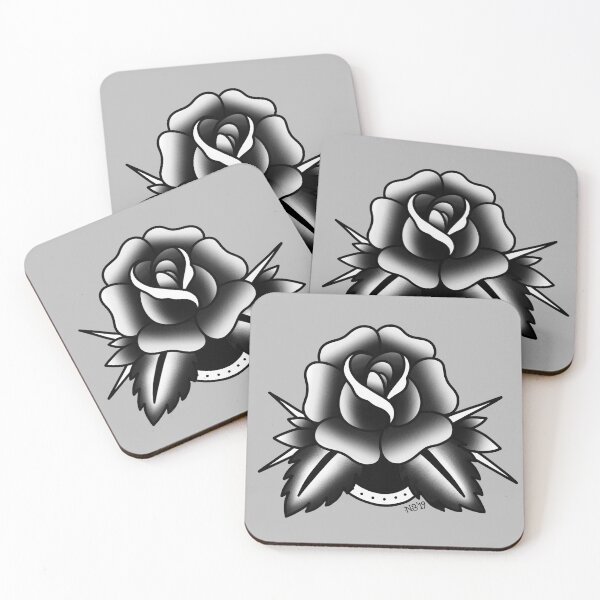 Item preview, Rose Leaves & Thorns Traditional Tattoo - Small designed and sold by Night Sky Art.