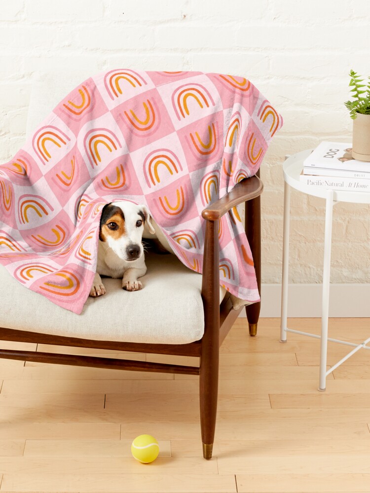 Alternate view of Rainbow Checkered Print Pet Blanket