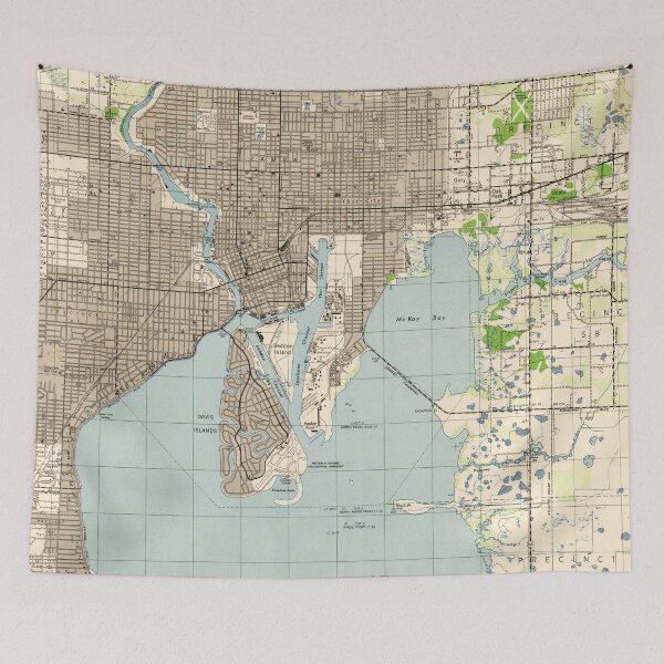 Item preview, Vintage Map of Tampa Florida (1944)  designed and sold by BravuraMedia.