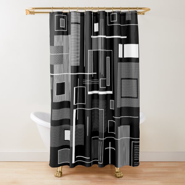 A Simple B & W Shower Curtain