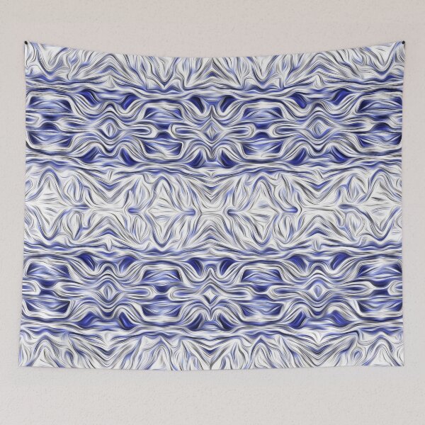 Item preview, White and Blue Botanical Lace designed and sold by fatenanwar.