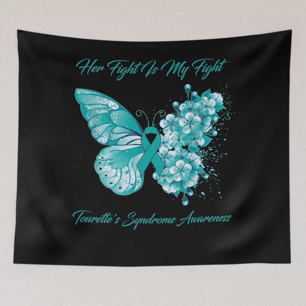 Item preview, Her Fight Is My Fight Tourette's Syndrome Awareness Butterfly Ribbon Gifts designed and sold by Adropine.