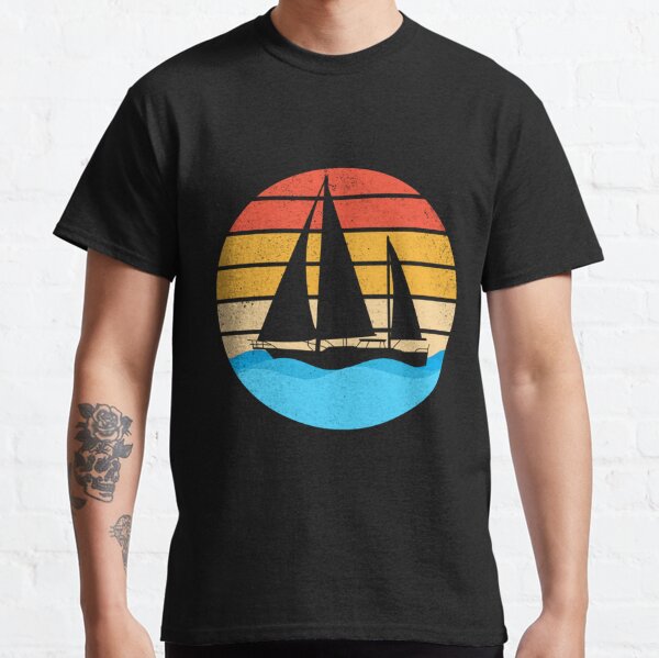 Sailing Shirt Vintage Retro Sail Boat Men's T-shirt Sail Boat Icon Shirt -   Canada