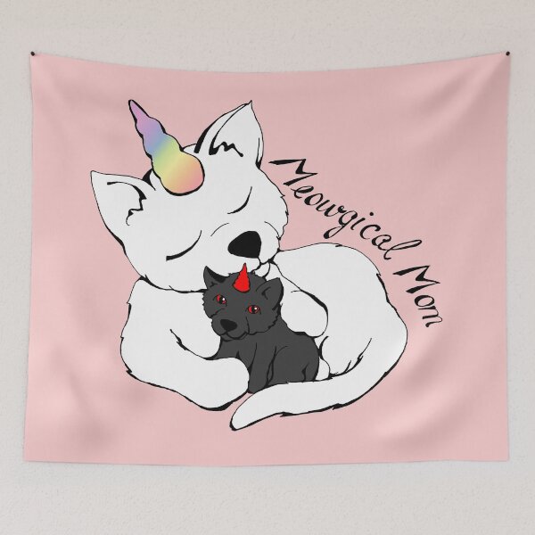 Item preview, Meowgical Mom Unicorn cat and kitten angel demon designed and sold by MyThingNow.