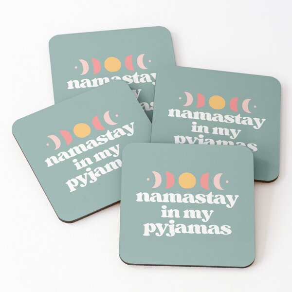 Item preview, namastay in my pyjamas | white and teal designed and sold by LazyCho.