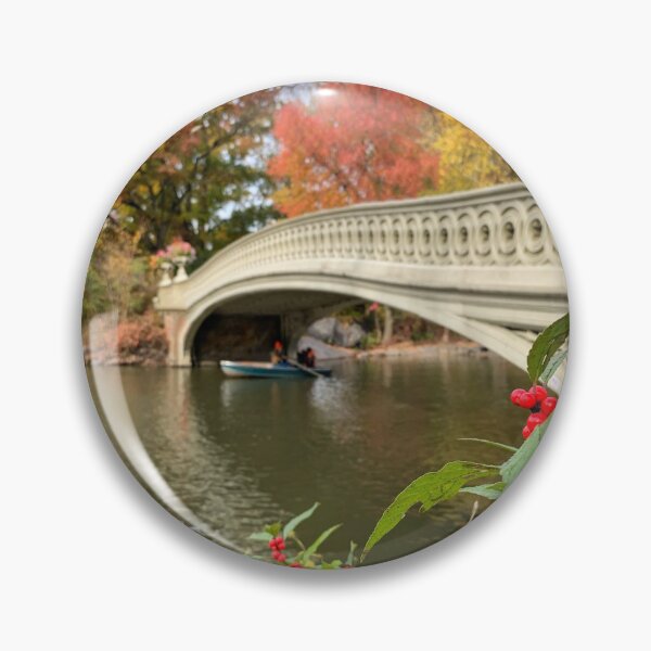 Item preview, Bow Bridge in Fall with Red Berries, Central Park, NYC designed and sold by ExploreOutdoors.