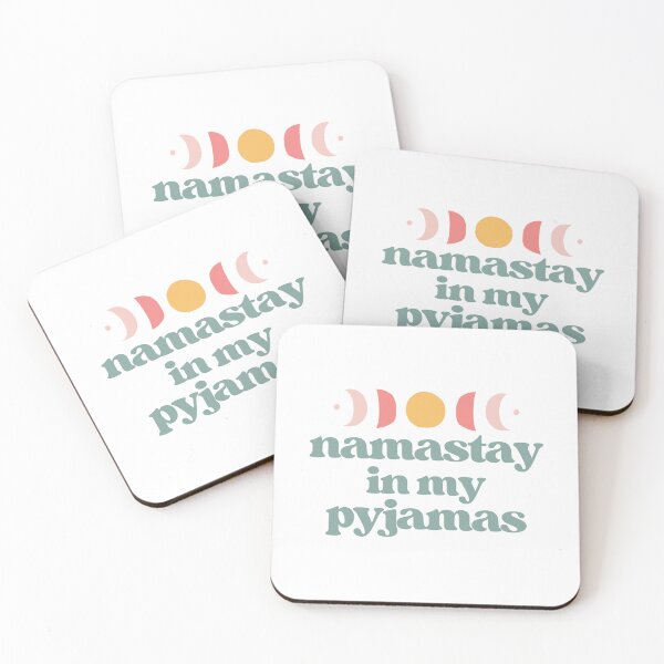 Item preview, namastay in my pyjamas | teal and white designed and sold by LazyCho.