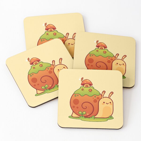 Item preview, Kawaii Snail with Moss and a Mushroom House on Top designed and sold by May's Studio.