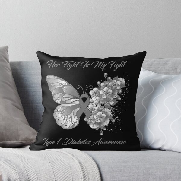 Item preview, Her Fight Is My Fight Type 1 Diabetes Awareness Butterfly Ribbon Gifts designed and sold by Adropine.