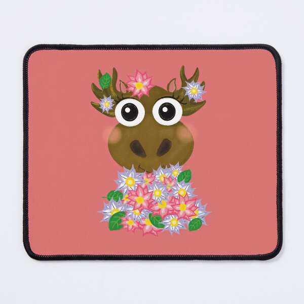 Item preview, Cute baby Moose and Flowers designed and sold by Juju-sketch.