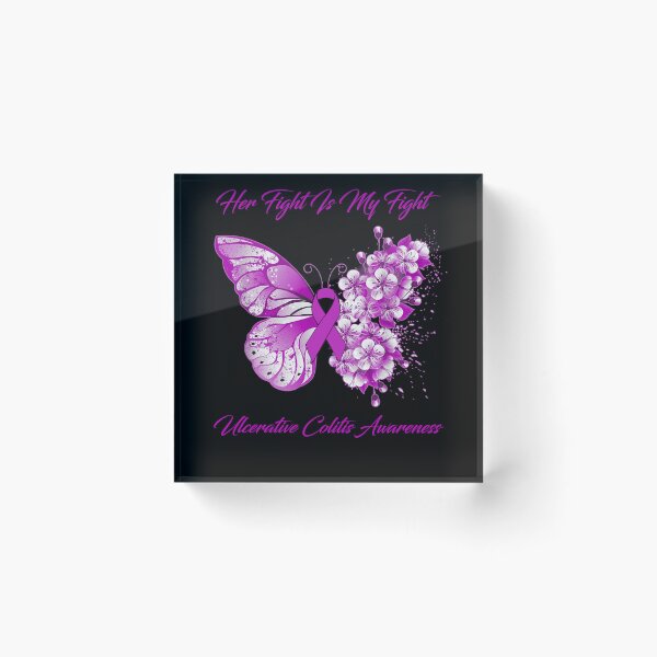Item preview, Her Fight Is My Fight Ulcerative Colitis Awareness Butterfly Ribbon Gifts designed and sold by Adropine.